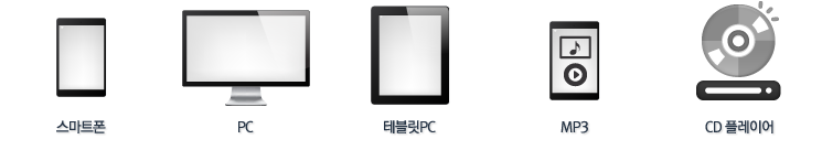 스마트폰,PC,테블릿PC,MP#,CD플레이어